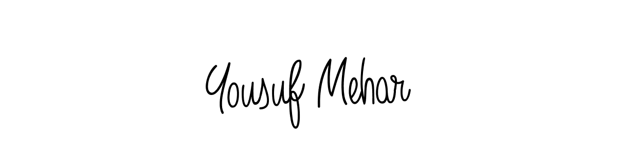 How to make Yousuf Mehar name signature. Use Angelique-Rose-font-FFP style for creating short signs online. This is the latest handwritten sign. Yousuf Mehar signature style 5 images and pictures png