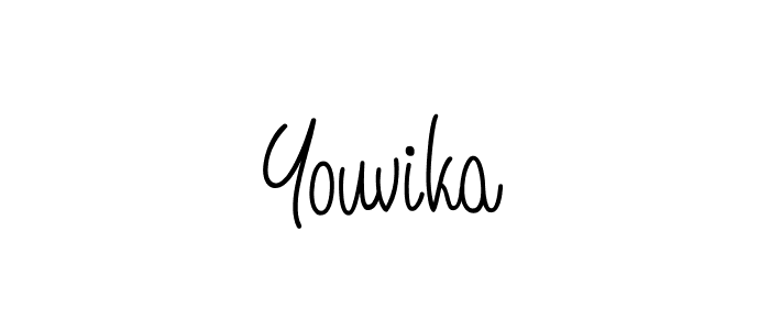 You should practise on your own different ways (Angelique-Rose-font-FFP) to write your name (Youvika) in signature. don't let someone else do it for you. Youvika signature style 5 images and pictures png