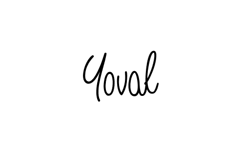 Use a signature maker to create a handwritten signature online. With this signature software, you can design (Angelique-Rose-font-FFP) your own signature for name Yoval. Yoval signature style 5 images and pictures png