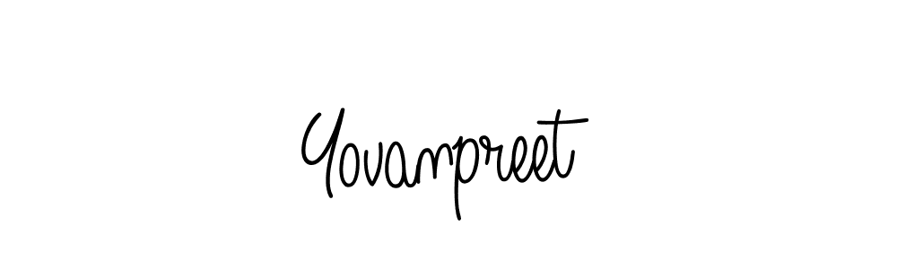 Use a signature maker to create a handwritten signature online. With this signature software, you can design (Angelique-Rose-font-FFP) your own signature for name Yovanpreet. Yovanpreet signature style 5 images and pictures png