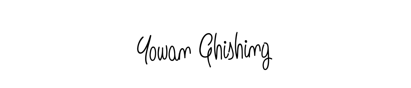 Also we have Yowan Ghishing name is the best signature style. Create professional handwritten signature collection using Angelique-Rose-font-FFP autograph style. Yowan Ghishing signature style 5 images and pictures png