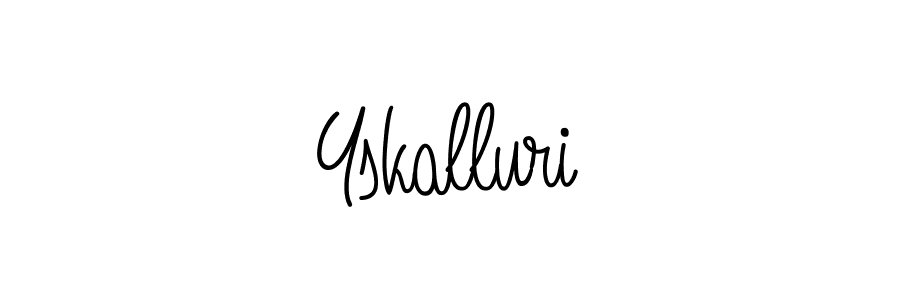 The best way (Angelique-Rose-font-FFP) to make a short signature is to pick only two or three words in your name. The name Yskalluri include a total of six letters. For converting this name. Yskalluri signature style 5 images and pictures png