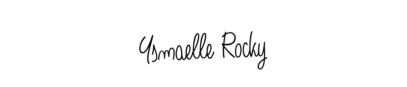 Ysmaelle Rocky stylish signature style. Best Handwritten Sign (Angelique-Rose-font-FFP) for my name. Handwritten Signature Collection Ideas for my name Ysmaelle Rocky. Ysmaelle Rocky signature style 5 images and pictures png