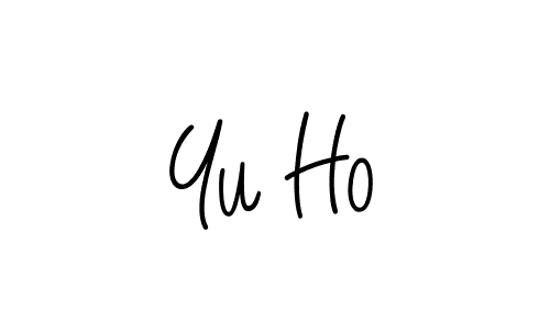How to make Yu Ho name signature. Use Angelique-Rose-font-FFP style for creating short signs online. This is the latest handwritten sign. Yu Ho signature style 5 images and pictures png
