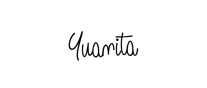 Make a beautiful signature design for name Yuanita. With this signature (Angelique-Rose-font-FFP) style, you can create a handwritten signature for free. Yuanita signature style 5 images and pictures png