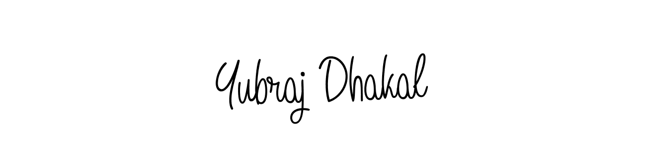 How to make Yubraj Dhakal name signature. Use Angelique-Rose-font-FFP style for creating short signs online. This is the latest handwritten sign. Yubraj Dhakal signature style 5 images and pictures png