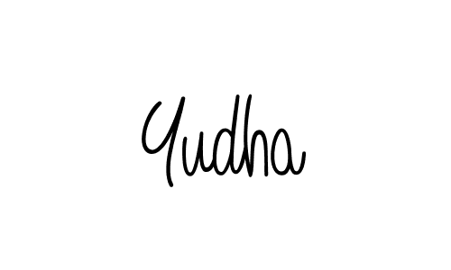 Yudha stylish signature style. Best Handwritten Sign (Angelique-Rose-font-FFP) for my name. Handwritten Signature Collection Ideas for my name Yudha. Yudha signature style 5 images and pictures png