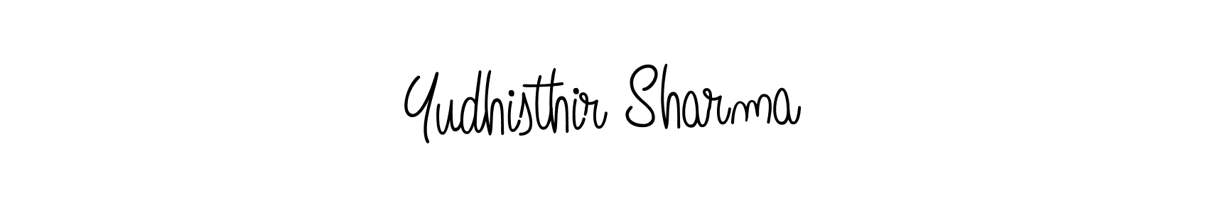 Make a beautiful signature design for name Yudhisthir Sharma. With this signature (Angelique-Rose-font-FFP) style, you can create a handwritten signature for free. Yudhisthir Sharma signature style 5 images and pictures png