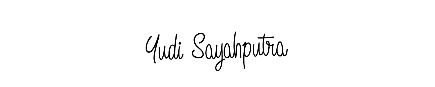 How to make Yudi Sayahputra name signature. Use Angelique-Rose-font-FFP style for creating short signs online. This is the latest handwritten sign. Yudi Sayahputra signature style 5 images and pictures png