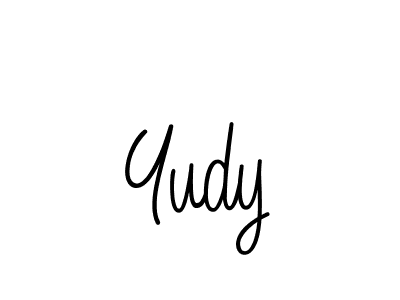 Yudy stylish signature style. Best Handwritten Sign (Angelique-Rose-font-FFP) for my name. Handwritten Signature Collection Ideas for my name Yudy. Yudy signature style 5 images and pictures png