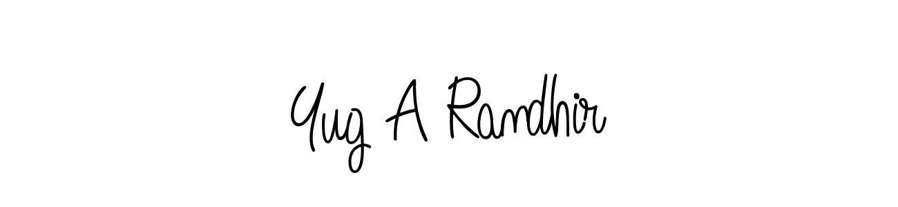 Also we have Yug A Randhir name is the best signature style. Create professional handwritten signature collection using Angelique-Rose-font-FFP autograph style. Yug A Randhir signature style 5 images and pictures png