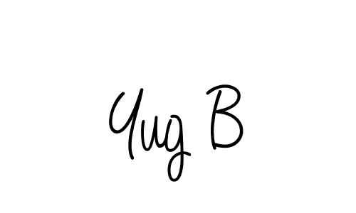 if you are searching for the best signature style for your name Yug B. so please give up your signature search. here we have designed multiple signature styles  using Angelique-Rose-font-FFP. Yug B signature style 5 images and pictures png