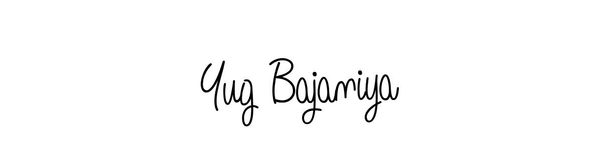 Make a beautiful signature design for name Yug Bajaniya. With this signature (Angelique-Rose-font-FFP) style, you can create a handwritten signature for free. Yug Bajaniya signature style 5 images and pictures png