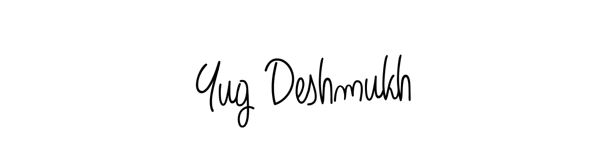 The best way (Angelique-Rose-font-FFP) to make a short signature is to pick only two or three words in your name. The name Yug Deshmukh include a total of six letters. For converting this name. Yug Deshmukh signature style 5 images and pictures png