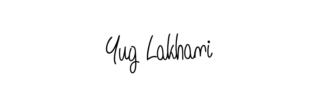 Yug Lakhani stylish signature style. Best Handwritten Sign (Angelique-Rose-font-FFP) for my name. Handwritten Signature Collection Ideas for my name Yug Lakhani. Yug Lakhani signature style 5 images and pictures png