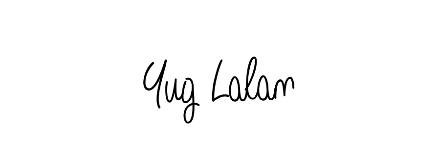 The best way (Angelique-Rose-font-FFP) to make a short signature is to pick only two or three words in your name. The name Yug Lalan include a total of six letters. For converting this name. Yug Lalan signature style 5 images and pictures png