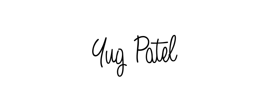 Use a signature maker to create a handwritten signature online. With this signature software, you can design (Angelique-Rose-font-FFP) your own signature for name Yug Patel. Yug Patel signature style 5 images and pictures png