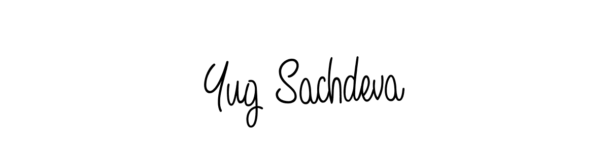 How to make Yug Sachdeva name signature. Use Angelique-Rose-font-FFP style for creating short signs online. This is the latest handwritten sign. Yug Sachdeva signature style 5 images and pictures png