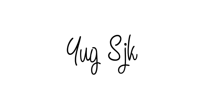 Also we have Yug Sjk name is the best signature style. Create professional handwritten signature collection using Angelique-Rose-font-FFP autograph style. Yug Sjk signature style 5 images and pictures png