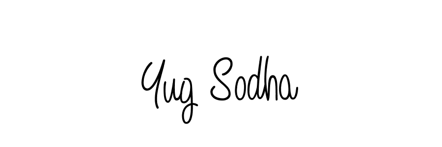 Yug Sodha stylish signature style. Best Handwritten Sign (Angelique-Rose-font-FFP) for my name. Handwritten Signature Collection Ideas for my name Yug Sodha. Yug Sodha signature style 5 images and pictures png