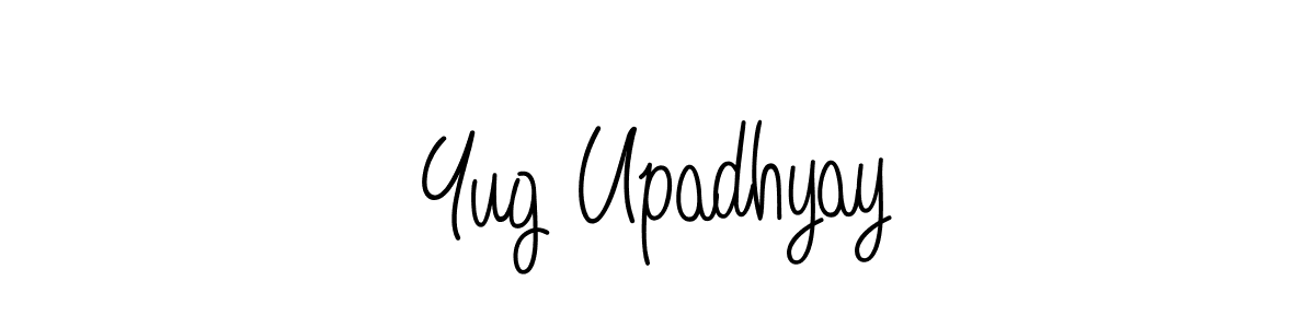 The best way (Angelique-Rose-font-FFP) to make a short signature is to pick only two or three words in your name. The name Yug Upadhyay include a total of six letters. For converting this name. Yug Upadhyay signature style 5 images and pictures png