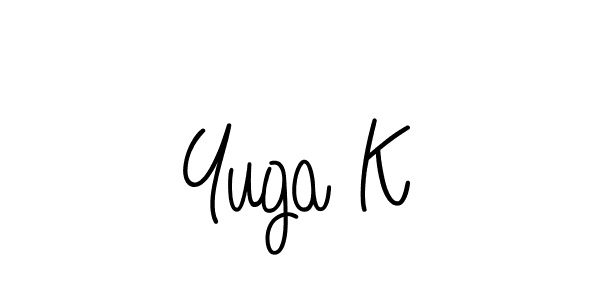 How to make Yuga K name signature. Use Angelique-Rose-font-FFP style for creating short signs online. This is the latest handwritten sign. Yuga K signature style 5 images and pictures png