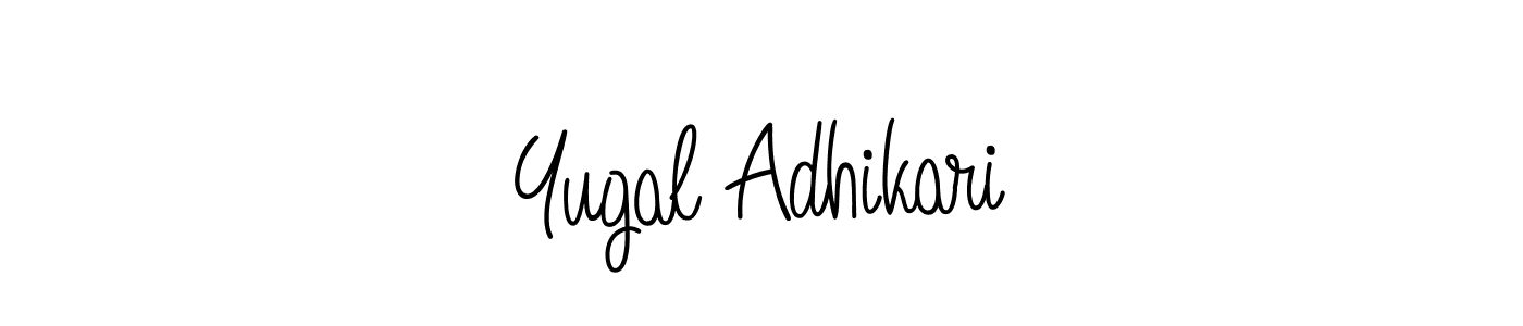 Create a beautiful signature design for name Yugal Adhikari. With this signature (Angelique-Rose-font-FFP) fonts, you can make a handwritten signature for free. Yugal Adhikari signature style 5 images and pictures png