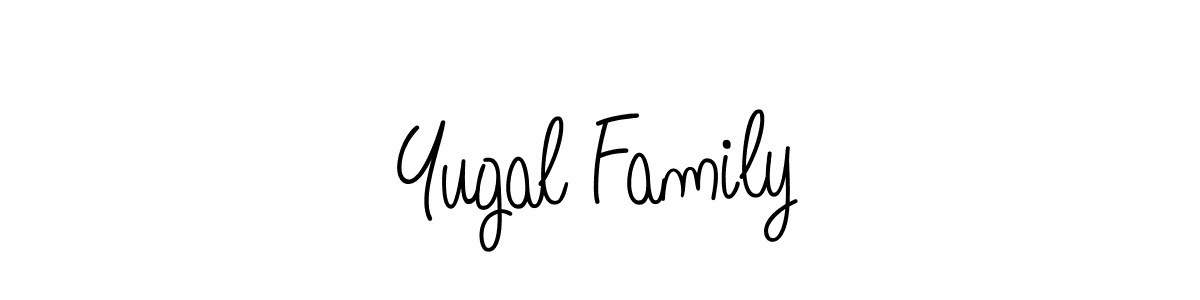 Create a beautiful signature design for name Yugal Family. With this signature (Angelique-Rose-font-FFP) fonts, you can make a handwritten signature for free. Yugal Family signature style 5 images and pictures png