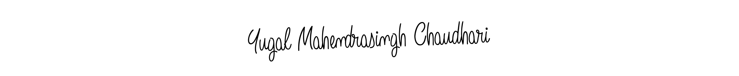 How to make Yugal Mahendrasingh Chaudhari name signature. Use Angelique-Rose-font-FFP style for creating short signs online. This is the latest handwritten sign. Yugal Mahendrasingh Chaudhari signature style 5 images and pictures png