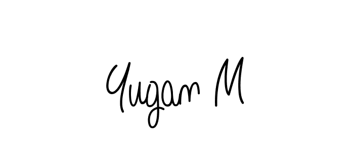 Yugan M stylish signature style. Best Handwritten Sign (Angelique-Rose-font-FFP) for my name. Handwritten Signature Collection Ideas for my name Yugan M. Yugan M signature style 5 images and pictures png