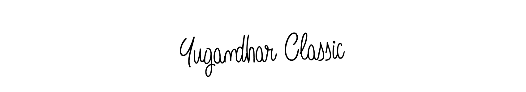 Yugandhar Classic stylish signature style. Best Handwritten Sign (Angelique-Rose-font-FFP) for my name. Handwritten Signature Collection Ideas for my name Yugandhar Classic. Yugandhar Classic signature style 5 images and pictures png