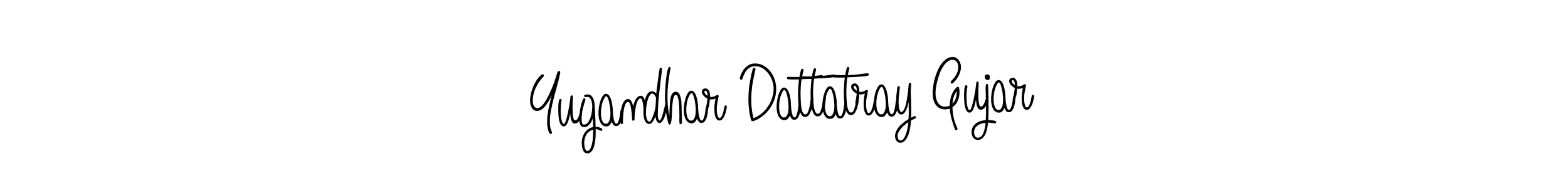 Create a beautiful signature design for name Yugandhar Dattatray Gujar. With this signature (Angelique-Rose-font-FFP) fonts, you can make a handwritten signature for free. Yugandhar Dattatray Gujar signature style 5 images and pictures png