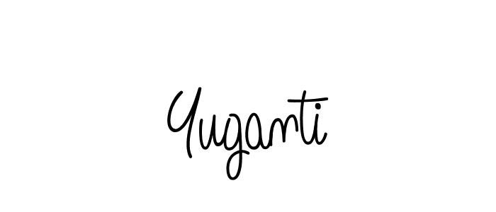 You should practise on your own different ways (Angelique-Rose-font-FFP) to write your name (Yuganti) in signature. don't let someone else do it for you. Yuganti signature style 5 images and pictures png