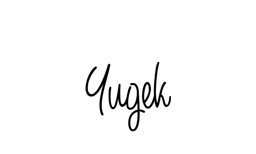 Yugek stylish signature style. Best Handwritten Sign (Angelique-Rose-font-FFP) for my name. Handwritten Signature Collection Ideas for my name Yugek. Yugek signature style 5 images and pictures png