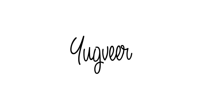 Make a beautiful signature design for name Yugveer. With this signature (Angelique-Rose-font-FFP) style, you can create a handwritten signature for free. Yugveer signature style 5 images and pictures png