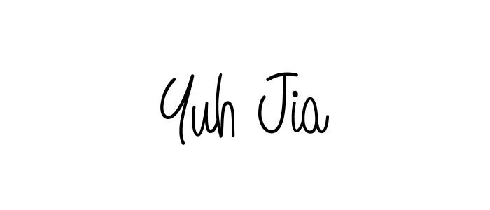 How to make Yuh Jia name signature. Use Angelique-Rose-font-FFP style for creating short signs online. This is the latest handwritten sign. Yuh Jia signature style 5 images and pictures png