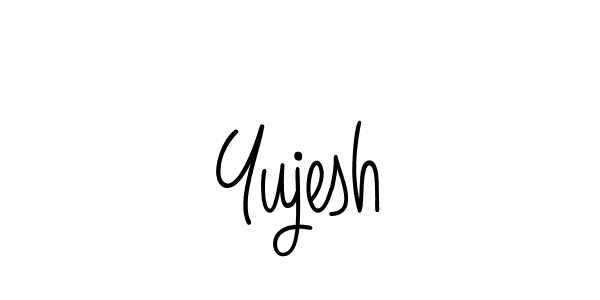 How to make Yujesh name signature. Use Angelique-Rose-font-FFP style for creating short signs online. This is the latest handwritten sign. Yujesh signature style 5 images and pictures png