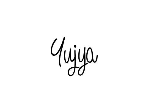 Design your own signature with our free online signature maker. With this signature software, you can create a handwritten (Angelique-Rose-font-FFP) signature for name Yujya. Yujya signature style 5 images and pictures png