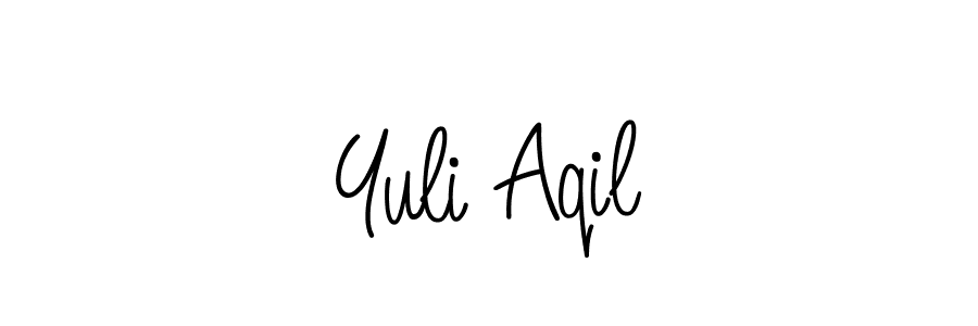 Angelique-Rose-font-FFP is a professional signature style that is perfect for those who want to add a touch of class to their signature. It is also a great choice for those who want to make their signature more unique. Get Yuli Aqil name to fancy signature for free. Yuli Aqil signature style 5 images and pictures png