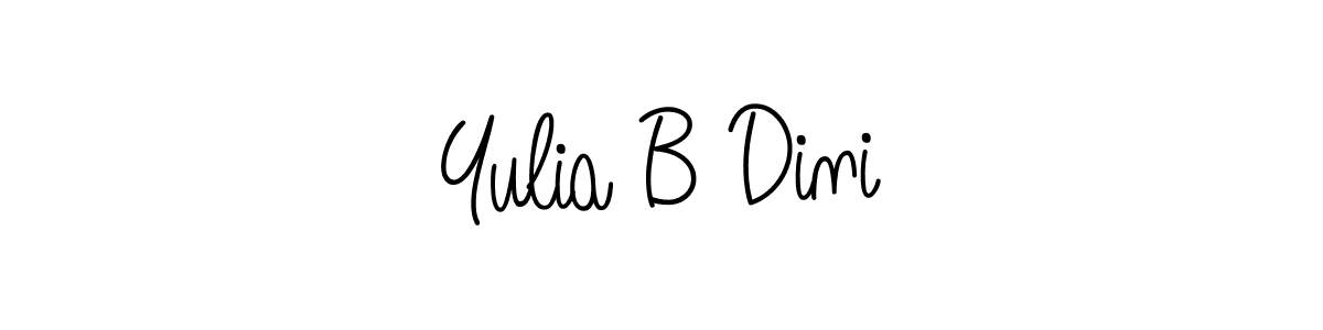 Create a beautiful signature design for name Yulia B Dini. With this signature (Angelique-Rose-font-FFP) fonts, you can make a handwritten signature for free. Yulia B Dini signature style 5 images and pictures png