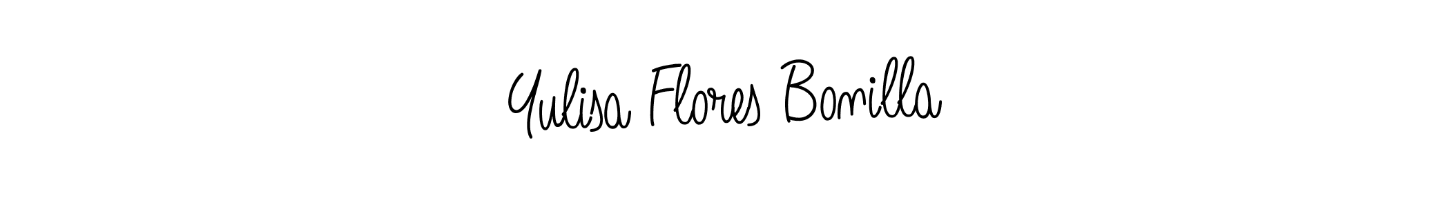 The best way (Angelique-Rose-font-FFP) to make a short signature is to pick only two or three words in your name. The name Yulisa Flores Bonilla include a total of six letters. For converting this name. Yulisa Flores Bonilla signature style 5 images and pictures png