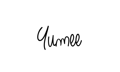 Make a beautiful signature design for name Yumee. With this signature (Angelique-Rose-font-FFP) style, you can create a handwritten signature for free. Yumee signature style 5 images and pictures png