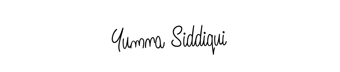 Make a beautiful signature design for name Yumna Siddiqui. With this signature (Angelique-Rose-font-FFP) style, you can create a handwritten signature for free. Yumna Siddiqui signature style 5 images and pictures png
