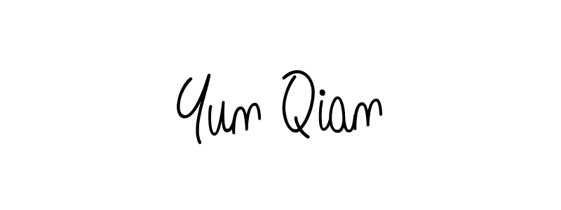 You should practise on your own different ways (Angelique-Rose-font-FFP) to write your name (Yun Qian) in signature. don't let someone else do it for you. Yun Qian signature style 5 images and pictures png