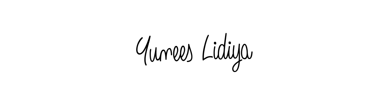 Once you've used our free online signature maker to create your best signature Angelique-Rose-font-FFP style, it's time to enjoy all of the benefits that Yunees Lidiya name signing documents. Yunees Lidiya signature style 5 images and pictures png