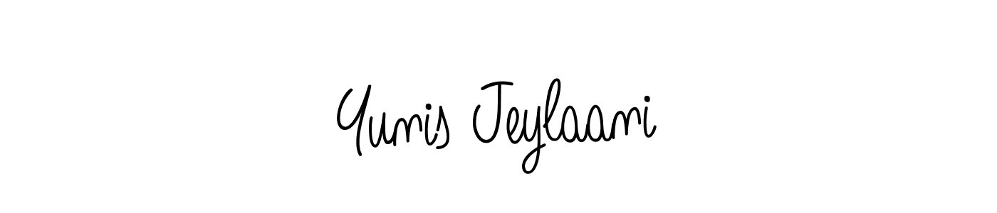 if you are searching for the best signature style for your name Yunis Jeylaani. so please give up your signature search. here we have designed multiple signature styles  using Angelique-Rose-font-FFP. Yunis Jeylaani signature style 5 images and pictures png