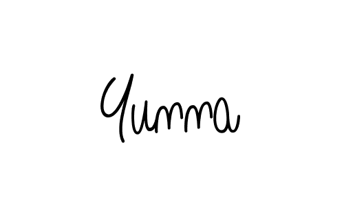 Yunna stylish signature style. Best Handwritten Sign (Angelique-Rose-font-FFP) for my name. Handwritten Signature Collection Ideas for my name Yunna. Yunna signature style 5 images and pictures png