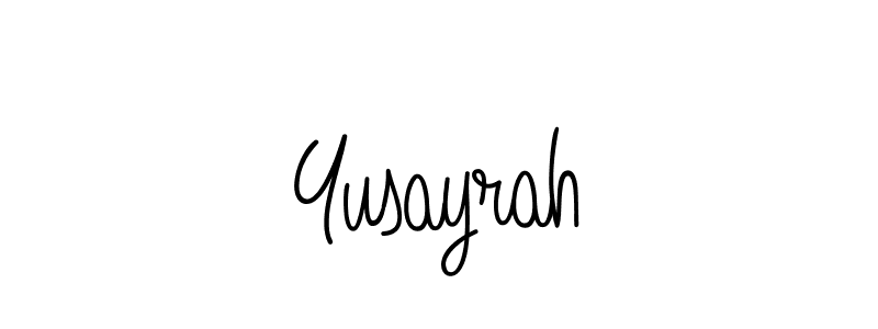 The best way (Angelique-Rose-font-FFP) to make a short signature is to pick only two or three words in your name. The name Yusayrah include a total of six letters. For converting this name. Yusayrah signature style 5 images and pictures png