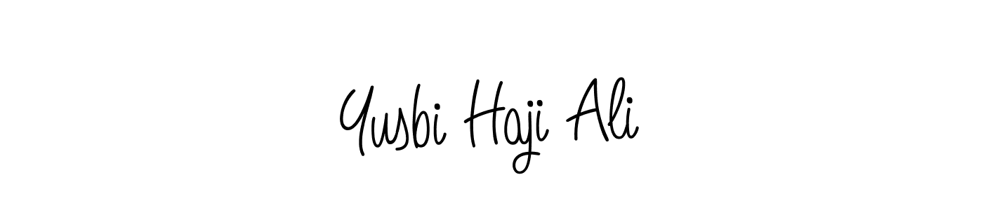 Also You can easily find your signature by using the search form. We will create Yusbi Haji Ali name handwritten signature images for you free of cost using Angelique-Rose-font-FFP sign style. Yusbi Haji Ali signature style 5 images and pictures png