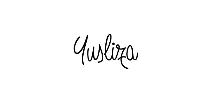 You should practise on your own different ways (Angelique-Rose-font-FFP) to write your name (Yusliza) in signature. don't let someone else do it for you. Yusliza signature style 5 images and pictures png